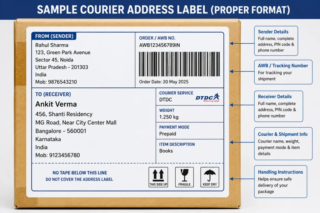 How to Write Address on DTDC Courier