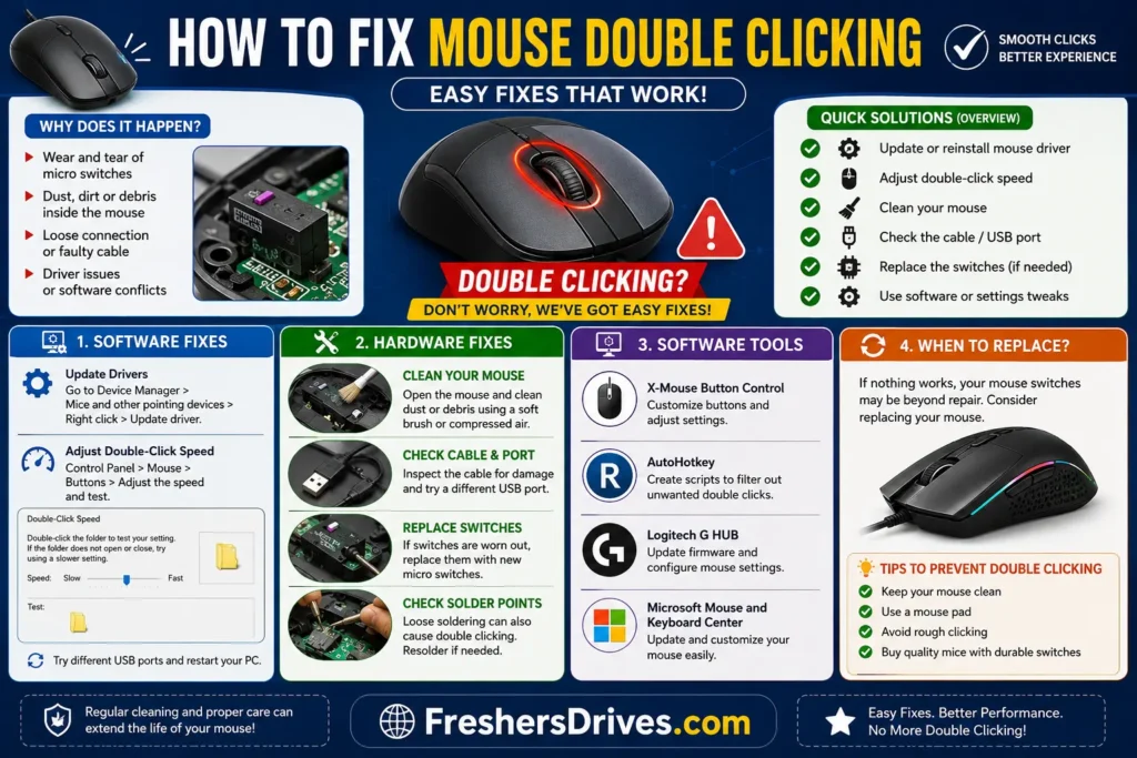 How to fix mouse double clicking