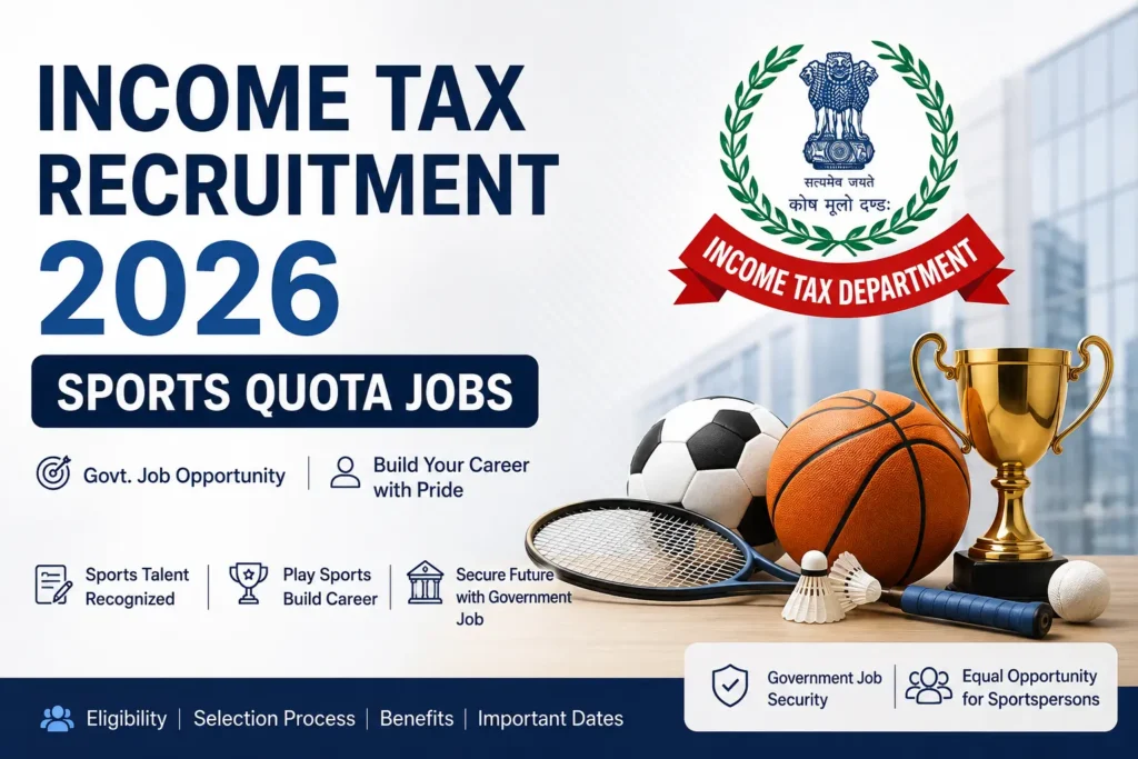 Income Tax Recruitment 2026 Sports Quota Jobs